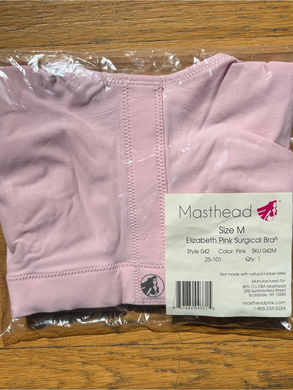 Masthead Elizabeth Pink Surgical Bra - Pink, Size M